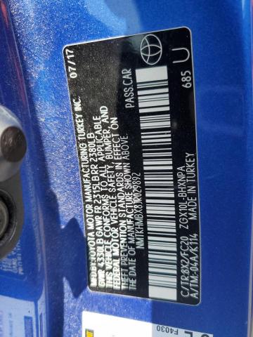 NMTKHMBX8JR029892 - 2018 TOYOTA C-HR XLE BLUE photo 12