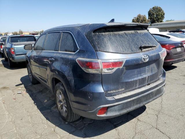5TDKKRFH7FS086580 - 2015 TOYOTA HIGHLANDER XLE Կապույտ լուսանկար 2