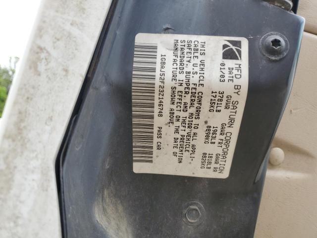 1G8AJ52F23Z146748 - 2003 SATURN ION LEVEL 2 白色 照片 12