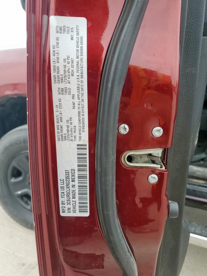 3C6UR5CLXRG235337 - 2024 RAM 2500 TRADESMAN RED photo 12