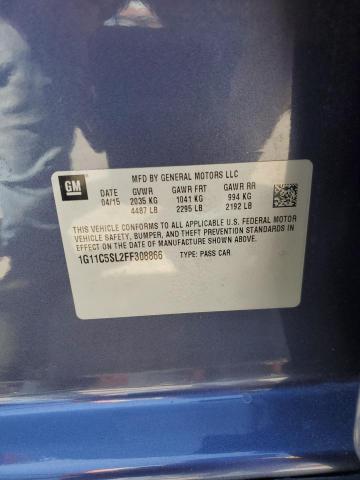 1G11C5SL2FF308866 - 2015 CHEVROLET MALIBU 1LT BLUE photo 12