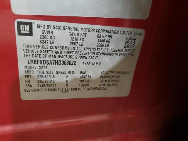 LRBFXDSA7HD008022 - 2017 BUICK ENVISION ESSENCE برغندي صورة 14