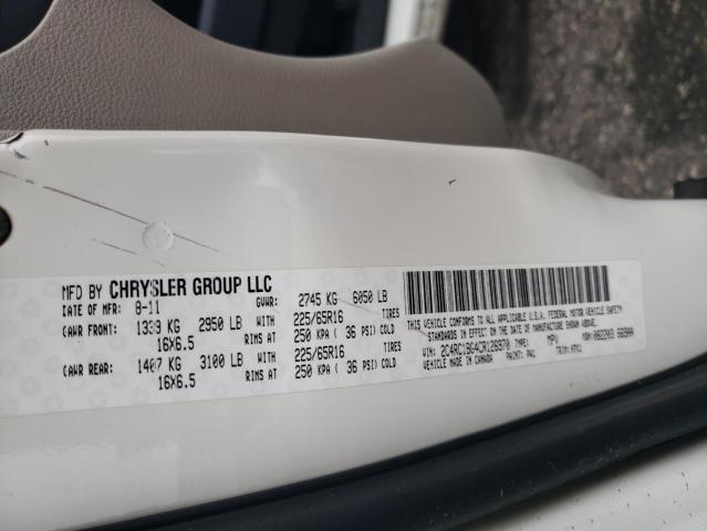 2C4RC1BG4CR126970 - 2012 CHRYSLER TOWN & COU TOURING WHITE photo 12