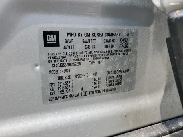 KL4CJGSB7HB159285 - 2017 BUICK ENCORE ESSENCE SILVER photo 13