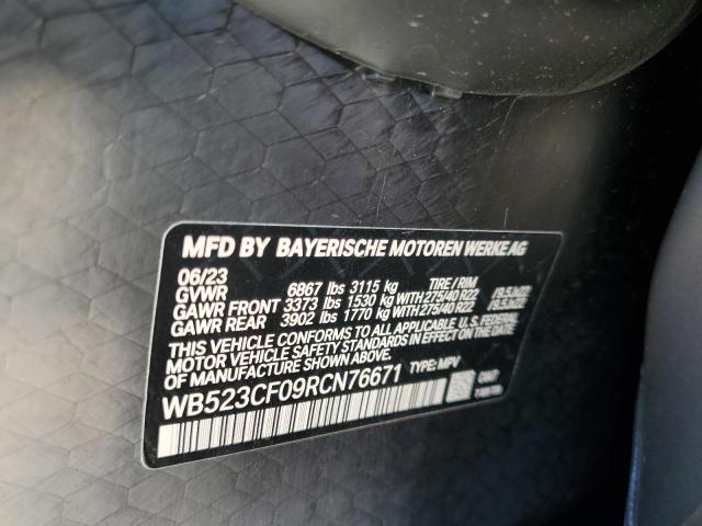 WB523CF09RCN76671 - 2024 BMW IX XDRIVE50 GRAY photo 14