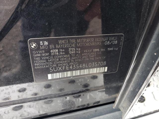 5UXFE43548L035708 - 2008 BMW X5 3.0I BLACK photo 12