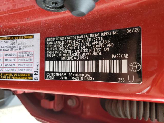 NMTKHMBX4LR113873 - 2020 TOYOTA C-HR XLE RED photo 13