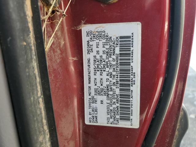 5TBBT4415YS084862 - 2000 TOYOTA TUNDRA ACCESS CAB 栗色 照片 12