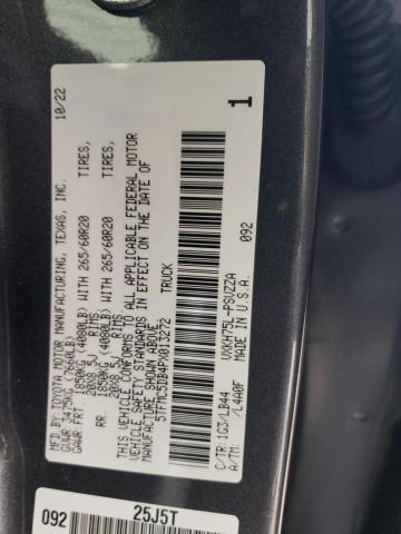 5TFMC5DB4PX013272 - 2023 TOYOTA TUNDRA CREWMAX PLATINUM Grau Foto 12