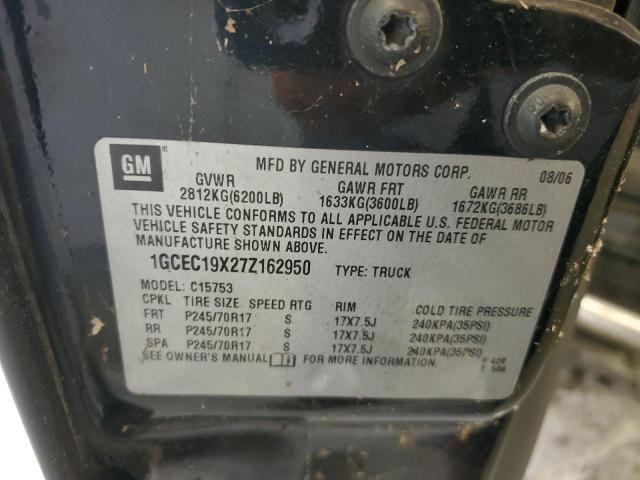 1GCEC19X27Z162950 - 2007 CHEVROLET SILVERADO C1500 CLASSIC BLACK photo 12