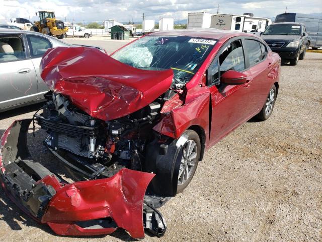 3N1CN8EV9ML925924 - 2021 NISSAN VERSA SV RED photo 2