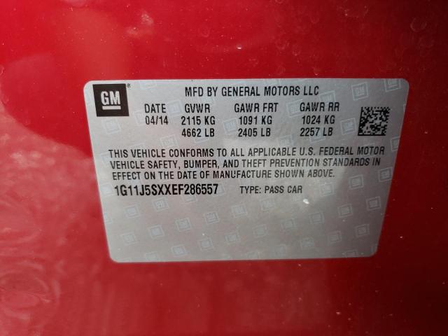 1G11J5SXXEF286557 - 2014 CHEVROLET MALIBU LTZ მუქწითელი ფოტო 12