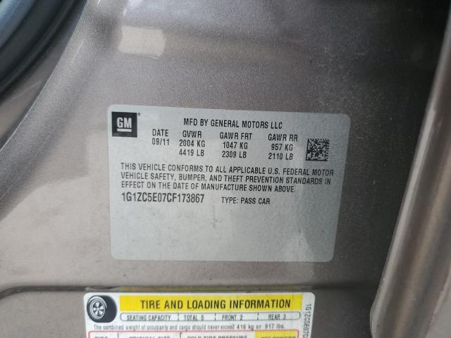 1G1ZC5E07CF173867 - 2012 CHEVROLET MALIBU 1LT GRAY photo 13