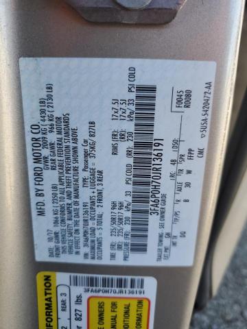 3FA6P0H70JR136191 - 2018 FORD FUSION SE GOLD photo 12