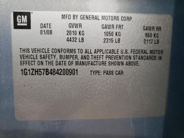 1G1ZH57B484200901 - 2008 CHEVROLET MALIBU 1LT 蓝色 照片 12