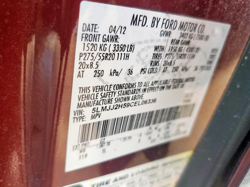 5LMJJ2H59CEL06336 - 2012 LINCOLN NAVIGATOR BURGUNDY photo 13