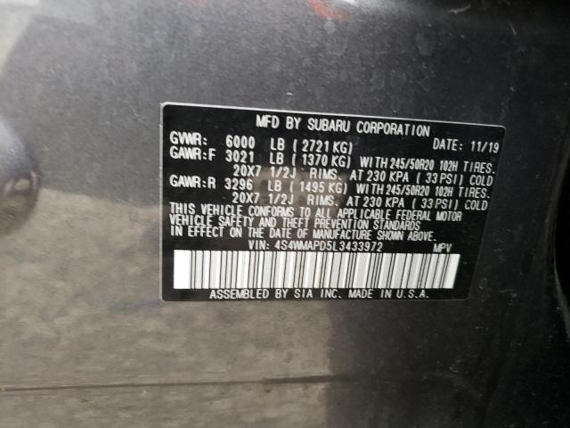 4S4WMAPD5L3433972 - 2020 SUBARU ASCENT LIMITED GRAY photo 14