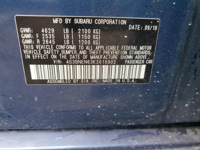 4S3BNEN63K3010902 - 2019 SUBARU LEGACY 3.6R LIMITED BLUE photo 12