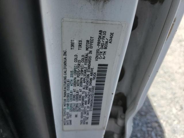 5TEGN92N13Z215582 - 2003 TOYOTA TACOMA DOUBLE CAB PRERUNNER WHITE photo 12