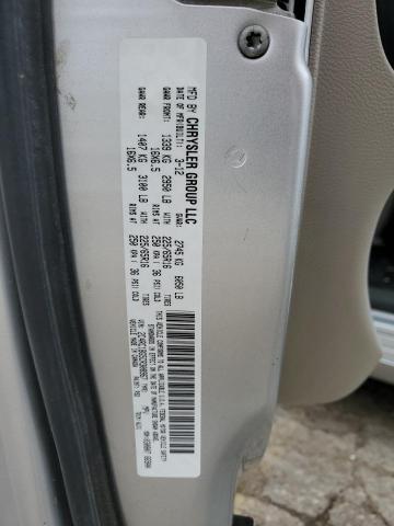 2C4RC1BG5CR308967 - 2012 CHRYSLER TOWN & COU TOURING SILVER photo 13