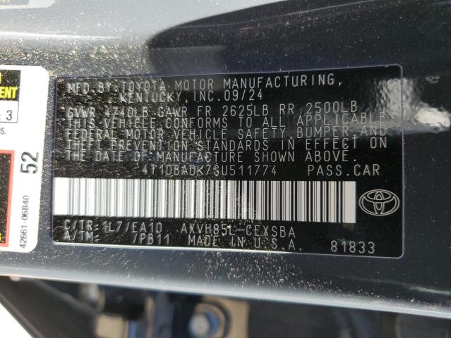 4T1DBADK7SU511774 - 2025 TOYOTA CAMRY XSE 石墨色 照片 12