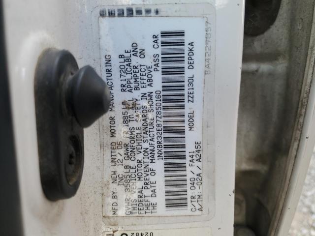 1NXBR32E87Z850160 - 2007 TOYOTA COROLLA CE WHITE photo 12