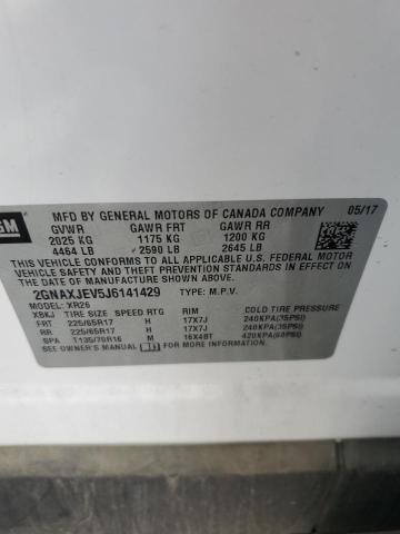 2GNAXJEV5J6141429 - 2018 CHEVROLET EQUINOX LT WHITE photo 13