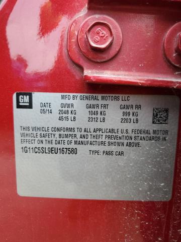 1G11C5SL9EU167580 - 2014 CHEVROLET MALIBU 1LT 红色 照片 12