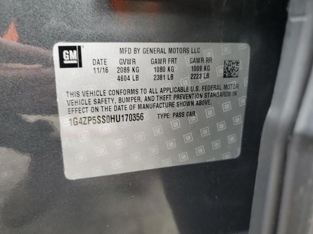 1G4ZP5SS0HU170356 - 2017 BUICK LACROSSE ESSENCE გრაფიტი ფოტო 12