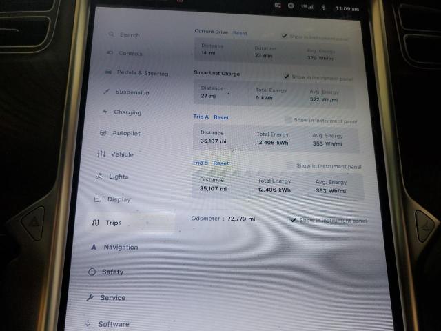 5YJSA1E23HF203144 - 2017 TESLA MODEL S შავი ფოტო 9