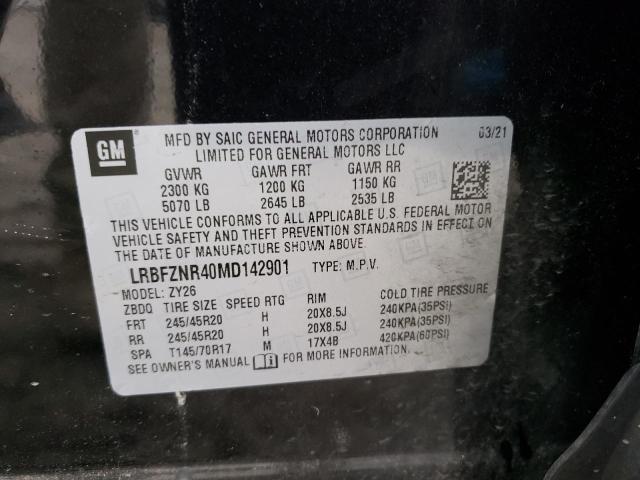 LRBFZNR40MD142901 - 2021 BUICK ENVISION ESSENCE BLACK photo 13