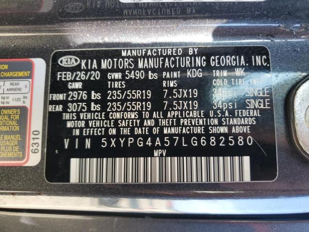 5XYPG4A57LG682580 - 2020 KIA SORENTO S BLACK photo 14