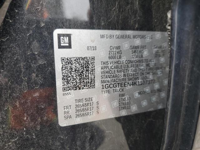 1GCGTEEN4K1107377 - 2019 CHEVROLET COLORADO ZR2 BLACK photo 13