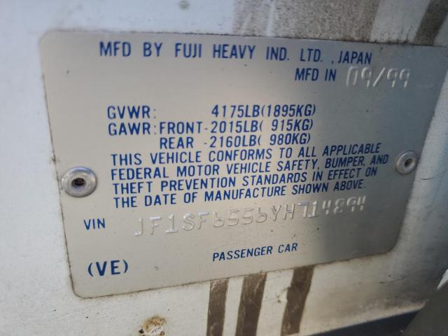 JF1SF6556YH714894 - 2000 SUBARU FORESTER S WHITE photo 12