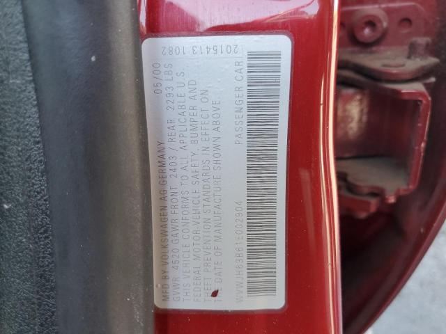 WVWJH63B61E002904 - 2001 VOLKSWAGEN PASSAT GLX Bordo foto 12