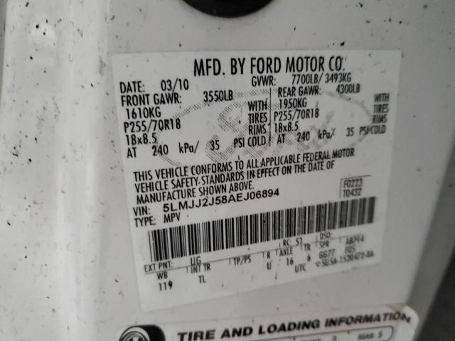 5LMJJ2J58AEJ06894 - 2010 LINCOLN NAVIGATOR 白色 照片 13