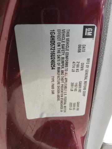 1G4HD57216U249254 - 2006 BUICK LUCERNE CXL BURGUNDY photo 13