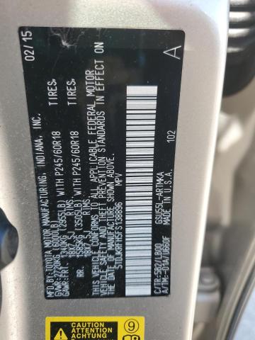 5TDJKRFH5FS138896 - 2015 TOYOTA HIGHLANDER XLE BEIGE photo 13