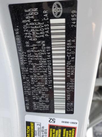 4T1G11AK0PU114418 - 2023 TOYOTA CAMRY SE NIGHT SHADE WHITE photo 13