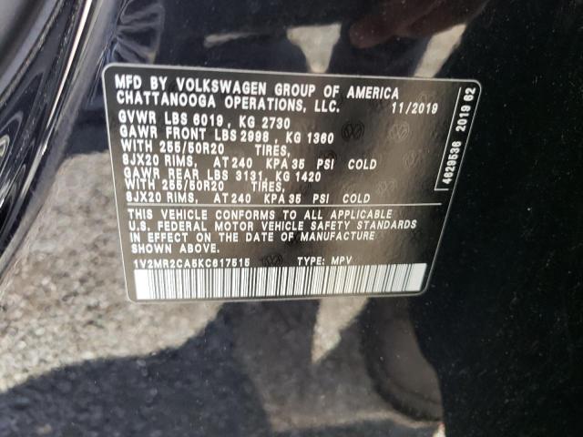 1V2MR2CA5KC617515 - 2019 VOLKSWAGEN ATLAS SEL BLACK photo 13