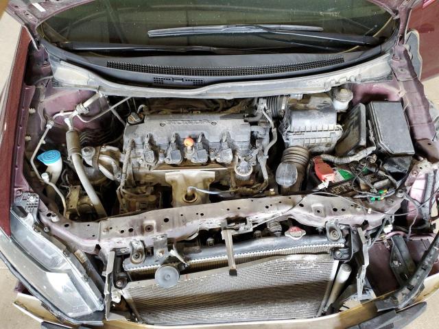 19XFB2F95DE064764 - 2013 HONDA CIVIC EXL მუქწითელი ფოტო 11