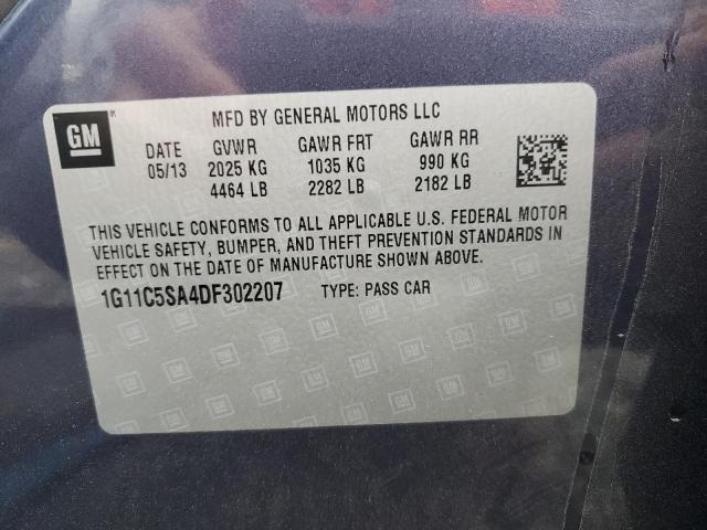 1G11C5SA4DF302207 - 2013 CHEVROLET MALIBU 1LT BLUE photo 12