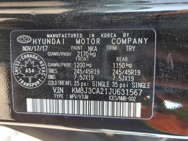 KM8J3CA21JU631567 - 2018 HYUNDAI TUCSON VALUE BLACK photo 13