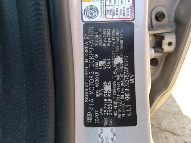 KNDJF723787484870 - 2008 KIA SPORTAGE EX SILVER photo 12