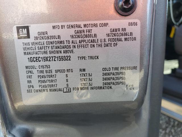 1GCEC19X27Z159322 - 2007 CHEVROLET SILVERADO C1500 CLASSIC Boz foto 12