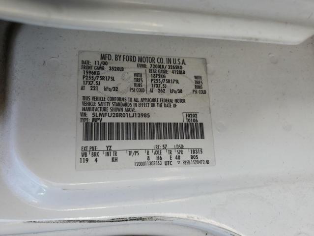 5LMFU28R01LJ13985 - 2001 LINCOLN NAVIGATOR WHITE photo 14