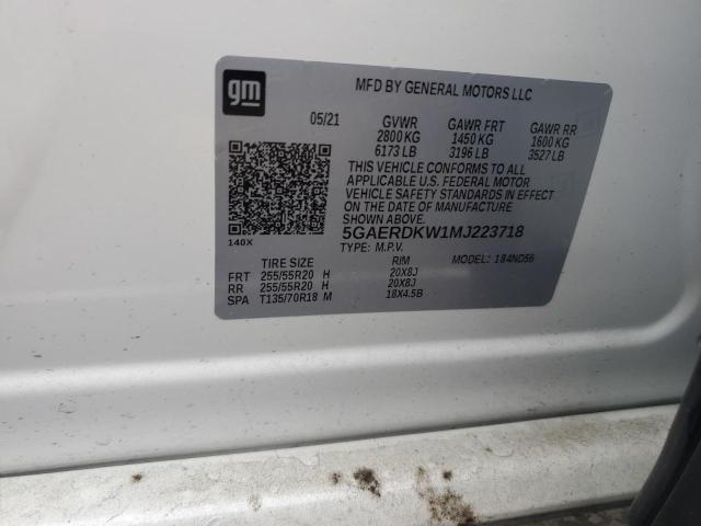 5GAERDKW1MJ223718 - 2021 BUICK ENCLAVE AVENIR 白色 照片 13
