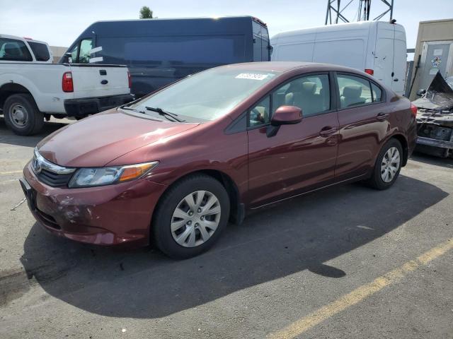 19XFB2F55CE303631 - 2012 HONDA CIVIC LX BURGUNDY photo 1