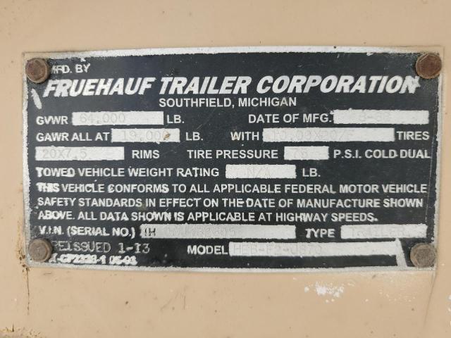 0MJ432605 - 1968 FRUEHAUF TRAILER GRAY photo 10