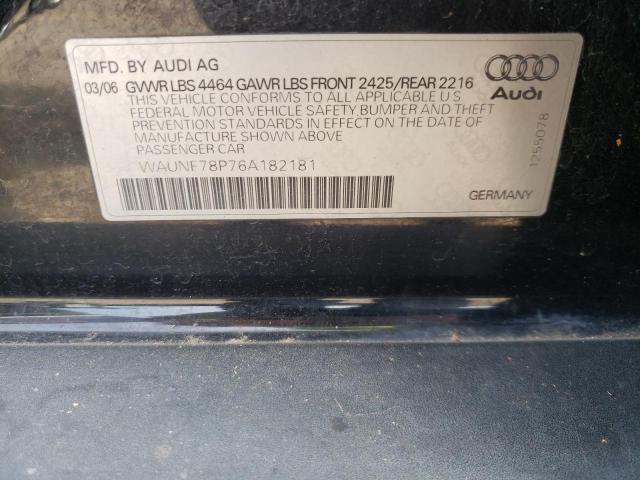 WAUNF78P76A182181 - 2006 AUDI A3 2.0 PREMIUM BLACK photo 12